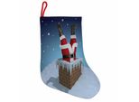 Abakuhaus Babbo Natale Stivali Di Babbo Natale Da Appendere Calze Di Natale, Babbo Natale Nel Camino, Calza Di Natale Da Appendere, 25X35 Cm, Multicolore