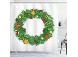 Abakuhaus Tenda Da Doccia Natalizia, Bosco Invernale Natalizio, Opaca, Incl. 12 Anelli, Resistente A Batteri E Muffe, 175 X 200 Cm, Blu Navy