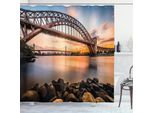 Abakuhaus New York Tenda Da Doccia, Sunset Evening View, Impermeabile, Inclusi 12 Anelli, Resistente A Batteri E Muffe, 175 X 200 Cm, Marrone Blu