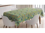 Abakuhaus Tovaglia Con Caricature, Art Zoo-Animali Amici, Adatta Per Interni Ed Esterni Lavabile Stampa Chiara Nessuno Scolorimento, 140 X 170 Cm, Verde Giada Multicolore