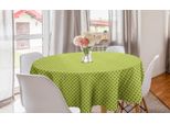 Abakuhaus Tovaglia Rotonda Retrò, Motivo Geometrico Nostalgico, Tovaglia Circolare Per Decorazione Sala Da Pranzo Cucina, 150 Cm, Verde Lime Giallo Pastello