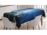Abakuhaus Tovaglia Terra, Astrofotografia Rising Sun, Impermeabile Lavabile Con Colori Chiari E Visibili Che Non Sbiadiscono Personalizzata, 140 X 240 Cm, Blu Notte Multicolore