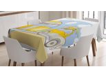 Abakuhaus Tovaglia Da Surf, Cartone Animato Pastello Van Auto, Impermeabile Lavabile Con Colori Chiari E Visibili Che Non Sbiadiscono Personalizzata, 140 X 240 Cm, Multicolore Bianco