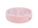 Kiddymoon 120X30Cm/200 Palline ∅ 7Cm Piscina Secca Rotonda Con Palline Certificata Eu, Rosa: Rosa Cipria Perlato Trasparente