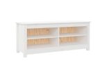 Vidaxl Panca Per Scarpe Bianca 110X38X45,5 Cm In Legno Di Pino Massiccio