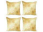 Abakuhaus Set Di Federe Natalizie (4 Pezzi), Fiocchi Di Neve Noel Yule, Stampa Digitale Moderna Su Entrambi I Lati, 40 Cm X 40 Cm, Sabbia, Marrone, Bianco