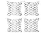 Abakuhaus Xo Set Di Federe (4 Pezzi), Affection Expression KüSse, Stampa Digitale Moderna Su Entrambi I Lati, 50 Cm X 50 Cm, Bianco E Nero