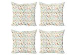 Abakuhaus Set Di Federe Astratte (4 Pezzi), Grandi Pois Colorati, Stampa Digitale Moderna Su Entrambi I Lati, 60 Cm X 60 Cm, Multicolore