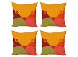 Abakuhaus Set Di Federe Astratte (4 Pezzi), Vortici E Turbolenze, Stampa Digitale Moderna Su Entrambi I Lati, 50 Cm X 50 Cm, Multicolore