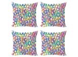 Abakuhaus Set Di Federe Moderne (4 Pezzi), Fuochi D'artificio Astratti, Stampa Digitale Moderna Su Entrambi I Lati, 45 Cm X 45 Cm, Multicolore