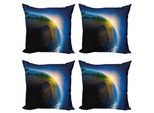 Abakuhaus Set Di Federe Per Cuscini (4 Pezzi), Continente Sudamericano, Stampa Digitale Moderna Su Entrambi I Lati, 50 Cm X 50 Cm, Blu, Verde, Giallo Terra