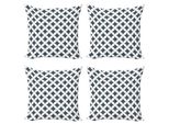 Abakuhaus Set Di Federe Vittoriane (4 Pezzi), Motivi Barocchi Reali, Stampa Digitale Moderna Su Entrambi I Lati, 60 Cm X 60 Cm, Blu, Nero E Bianco