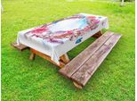 Abakuhaus Tovaglia Primaverile Per Esterni, Ghirlanda Di Fiori Con Rami, Farfalle, Piume, Happy Harvest Season, Stile Acquerello, Multicolore, 145X265 Cm
