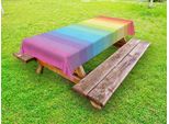 Abakuhaus Annata Rainbow Tovaglia Da Esterno, Linee Astratte Vintage Con Colori Arcobaleno, Strisce Vintage, Multicolore, 145X305 Cm