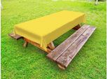 Abakuhaus Tovaglia Astratta Per Esterni, Stile Retrò, Strisce Vivaci, Ornamenti Sovrapposti, Giallo Senape, 145X210 Cm