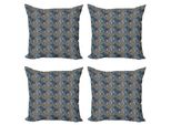 Abakuhaus Set Di Federe Marocchine (4 Pezzi), Flora, Stampa Digitale Moderna Su Entrambi I Lati, 45 Cm X 45 Cm, Multicolore
