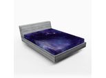 Abakuhaus Lenzuolo Con Angoli, Cielo Con Costellazioni Di Stelle Open Space E Atmosfera Cupa Heavenly Bodies, 140 X 200 Cm, Indaco
