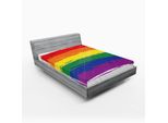 Abakuhaus Lenzuolo Con Angoli, Disegno Acquerello Simbolo Gay E Bisessuale Bandiera Arcobaleno Dell'orgoglio Amore Vince Illustrazione, 160 X 200 Cm, Multicolore