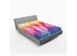 Abakuhaus Lenzuolo Con Angoli, Linee Geometriche Mosaico Arcobaleno Forma Astratta, 135 X 190 Cm, Multicolore