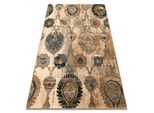 Tappeto Di Lana Polonia Olivo Ornamento Kamel Beige Beige 170X235 Cm