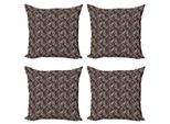 Abakuhaus Set Di Federe Vittoriane (4 Pezzi), Motivo Pizzo Nero, Stampa Digitale Moderna Su Entrambi I Lati, 60 Cm X 60 Cm, Multicolore
