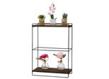 Scaffale Da Parete HWC-K77, Scaffale Pensile Scaffale Da Cucina, Legno Massiccio Metallo Industriale 2 Ripiani 50X35X17Cm ~ Marrone Scuro