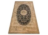 Tappeto Di Lana Superior Piemonte Rosone Beige / Blu Scuro Beige 235X350 Cm