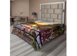 Abakuhaus Lenzuolo Città, Olanda Amsterdam Foto Della Città Con Tramonto Sul Canale E Biciclette Sfere Floreali, Morbido E Confortevole Lenzuolo Superiore Per Un Letto Decorativo 1 Pezzo 266 Cm X 260 Cm, Multicolore