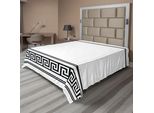 Abakuhaus Lenzuolo Astratto, Minimalista Classico Ispirazione Greca Antica Motivo Monocromatico, Lenzuolo Superiore Morbido E Confortevole Per Un Letto Decorativo 1 Pezzo 244 Cm X 205 Cm, Grigio Antracite Bianco