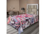 Abakuhaus Lenzuolo Con Polipo, Motivo Vintage In Stile Acquerello Con Polipo E Delicati Fiori, Lenzuolo Morbido E Confortevole Per Un Letto Decorativo 1 Pezzo 260 Cm X 168 Cm, Multicolore