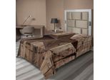 Abakuhaus Lenzuolo Rustico, Motivo Con Sfondo In Legno E Stella Consumata, Lenzuolo Morbido E Confortevole Per Un Letto Decorativo 1 Pezzo 190 Cm X 100 Cm, Marrone Grigio Scuro