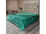 Abakuhaus Lenzuolo Da Letto, Immagine Monocromatica Delle Stelle Con Rami Spogli Invernali, Lenzuolo Superiore Morbido E Confortevole Per Un Letto Decorativo 1 Pezzo 266 Cm X 260 Cm, Verde Mare Verde Acqua Scuro