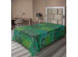 Abakuhaus Lenzuolo Con Motivi Floreali, Tonalità Verde Monocromatico Con Motivi Naturali E Volute, Morbido E Confortevole Lenzuolo Superiore Per Un Letto Decorativo 1 Pezzo 260 Cm X 168 Cm, Verde Smeraldo Verde Giada