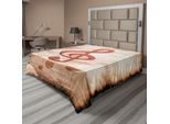 Abakuhaus Lenzuolo Musicale, Design Grunge Note Astratte Melody Art, Lenzuolo Morbido E Confortevole Per Un Letto Decorativo 1 Pezzo 275 Cm X 260 Cm, Champagne Siena