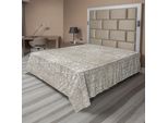 Abakuhaus Lenzuolo Grigio, Motivo Floreale Vittoriano, Sfondo Retrò, Stampa Grafica Vintage, Lenzuolo Morbido E Confortevole Per Un Letto Decorativo, 1 Pezzo, 260 Cm X 228 Cm, Color Tortora Caldo E Beige