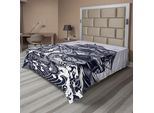 Abakuhaus Lenzuolo Nautico, Polipo E Nave In Una Tempesta Elementi Marini Con Oceano Increspato, Lenzuolo Superiore Morbido E Confortevole Per Un Letto Decorativo 1 Pezzo 244 Cm X 205 Cm, Indigo Purpleblue