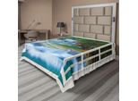 Abakuhaus Lenzuolo Con Paesaggio, Finestra Aperta Sul Fiume Che Scorre In Una Foresta Con Alberi Rigogliosi In Primavera, Morbido E Confortevole Lenzuolo Superiore Per Un Letto Decorativo 1 Pezzo 266 Cm X 260 Cm, Multicolore