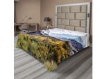 Abakuhaus Lenzuolo Da Letto Paesaggistico, Montagne Europee, Stagione Primaverile, Natura Rigogliosa, Tema Verde, Fotografia, Lenzuolo Morbido E Confortevole Per Un Letto Decorativo, 1 Pezzo, 260 Cm X 228 Cm, Verde E Grigio