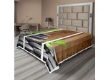 Abakuhaus Lenzuolo, Nave Sull'oceano A Vele Spiegate - Composizione Grafica Digitale, Lenzuolo Morbido E Confortevole Per Un Letto Decorativo 1 Pezzo 260 Cm X 228 Cm, Grigio Scuro Marrone Verde