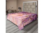 Abakuhaus Lenzuolo Con Fiori, Effetto Acquerello, Albero Di Glicine In Fiore, Morbido Motivo Primaverile, Lenzuolo Superiore Morbido E Confortevole Per Un Letto Decorativo, 1 Pezzo, 275 Cm X 260 Cm, Viola Lilla Rosa