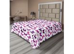Abakuhaus Lenzuolo Con Farfalle, Motivo Astratto Retrò Con Farfalle E Fiori Primaverili, Ragazza, Lenzuolo Morbido E Confortevole Per Un Letto Decorativo, 1 Pezzo, 260 Cm X 228 Cm, Viola, Lilla, Rosa