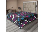Abakuhaus Lenzuolo Artistico Astratto Con Animali, Disegni Colorati Di Gattini E Ombre Di Gatti Divertenti, Lenzuolo Superiore Morbido E Confortevole Per Un Letto Decorativo 1 Pezzo 260 Cm X 228 Cm, Multicolore