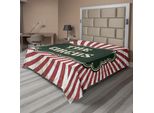 Abakuhaus Lenzuolo Da Letto Circo, Classico Spettacolo Circense Tema Antiquariato Arte Stampa, Morbido E Confortevole Lenzuolo Superiore Per Un Letto Decorativo 1 Pezzo 266 Cm X 260 Cm, Verde Smeraldo Crema Rubino