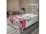 Abakuhaus Lenzuolo Geometrico, Bicicletta Vintage Su Sfondo Multicolore A Forma Di Diamante Triangolare Hippie, Lenzuolo Morbido E Confortevole Per Un Letto Decorativo 1 Pezzo 260 Cm X 168 Cm, Multicolore