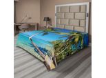 Abakuhaus Lenzuolo Ocean, Kood Island Thailandia Viaggio Vacanza Destinazione In Asia Come Stampa, Morbido E Confortevole Lenzuolo Superiore Per Un Letto Decorativo 1 Pezzo 260 Cm X 228 Cm, Marrone Chiaro Verde Blu