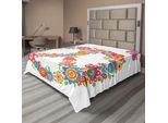 Abakuhaus Fantastico Lenzuolo, Simbolo Dei Fiori Della Pace, Illustrazione Colorata Sull'uguaglianza, Mondo Pacifico, Da Sogno, Morbido E Confortevole Lenzuolo Superiore Per Un Letto Decorativo, 1 Pezzo, 275 Cm X 260 Cm, Multicolore