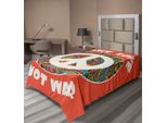 Abakuhaus Fantastico Lenzuolo, Stile Hippie Decorativo Creativo Gioventù Storia Politica Amore Stampa, Morbido E Confortevole Lenzuolo Superiore Per Un Letto Decorativo 1 Pezzo 260 Cm X 168 Cm, Corallo Multicolore