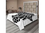 Abakuhaus Lenzuolo Safari, Illustrazione Della Mappa Del Continente Africano Con Stampa Di Specie Selvatiche Su Pelle Animale, Lenzuolo Morbido E Confortevole Per Un Letto Decorativo 1 Pezzo 266 Cm X 260 Cm, Bianco E Nero