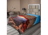 Abakuhaus Usa Lenzuolo, Famoso Tramonto A Mesa Arch Canyonlands Nel Parco Nazionale Degli Stati Uniti, Morbido E Confortevole Lenzuolo Superiore Per Un Letto Decorativo 1 Pezzo 260 Cm X 168 Cm, Marrone Chiaro Azzurro