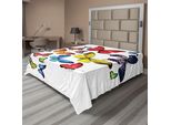 Abakuhaus Lenzuolo Con Farfalle, Molteplici Farfalle Romanticismo Unione Gioia Escursioni Alberi, Morbido E Confortevole Lenzuolo Superiore Per Un Letto Decorativo 1 Pezzo 260 Cm X 228 Cm, Multicolore